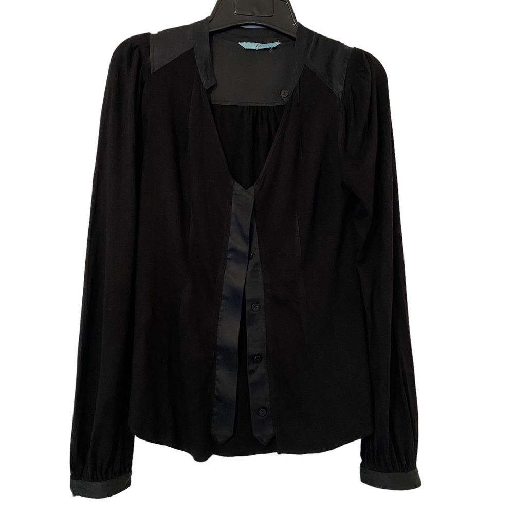 Marciano Two-textured Black Blouse - Size XS